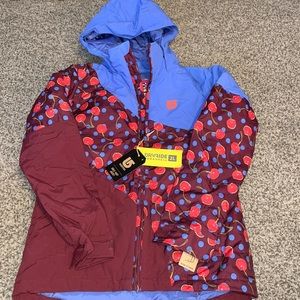 Burton Kids Puffer Jacket - Blue and Red Cherry Design